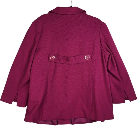 Dialogue Jacket Women's Plus 1X Hot Pink 3/4 Sleeve Large Buttons - Picture 2 of 8